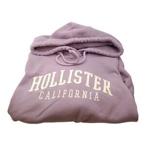 Hollister Hoodie Womens Size Med Purple California Pullover White Stripes Preppy